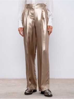 BRUNELLO CUCINELLI Golden Silk Trousers IT 42 US 6/8
